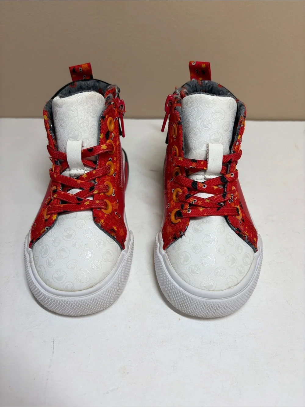 Kohl's Collab with Sesame Street Elmo Red & White Kids High-Top Sneakers, Zipper